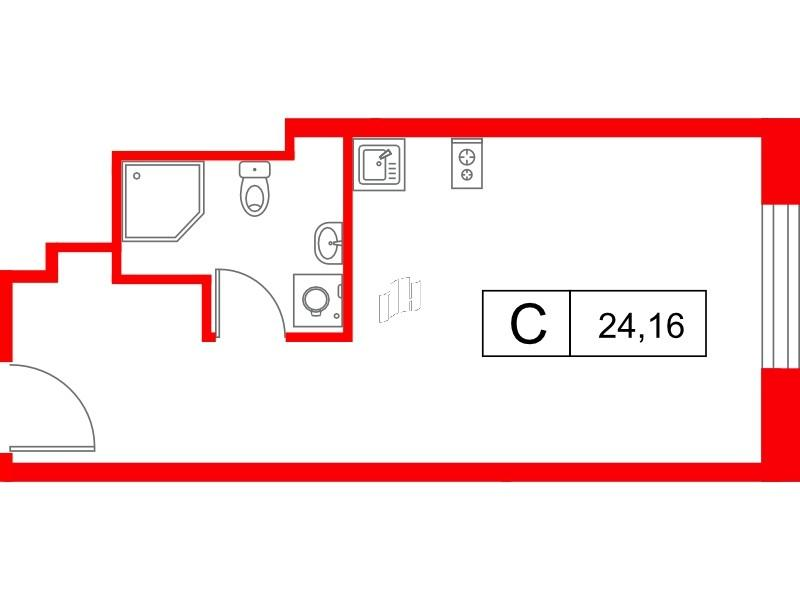 Студия 24 м2 в ЖК Saan корпус null этаж 12