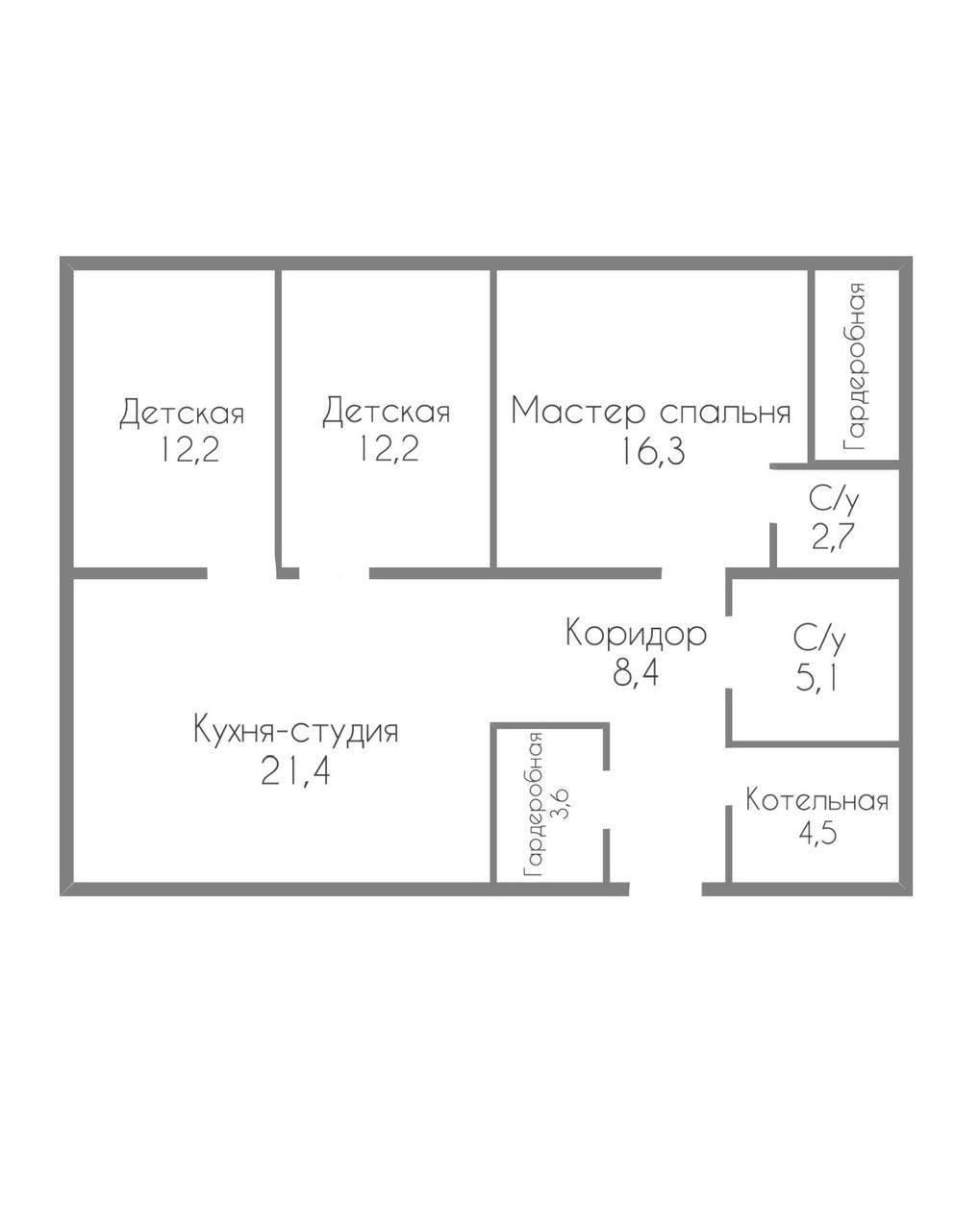 3-комнатная 87 м2 в ЖК undefined корпус null этаж null