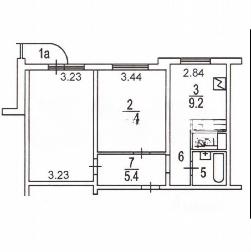 2-комнатная 53.5 м2 в ЖК undefined корпус null этаж 11