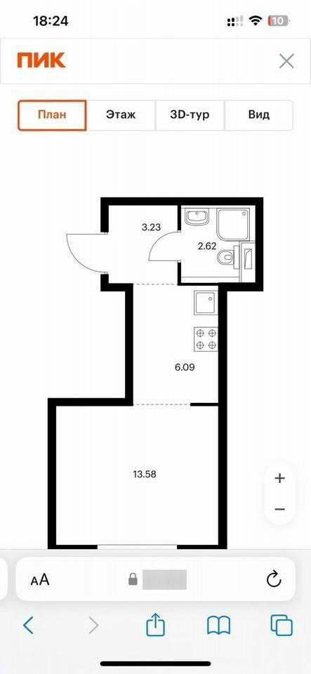 Студия 25.5 м2 в ЖК undefined корпус null этаж 21