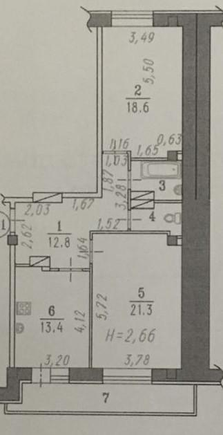 2-комнатная 72 м2 в ЖК undefined корпус null этаж 6