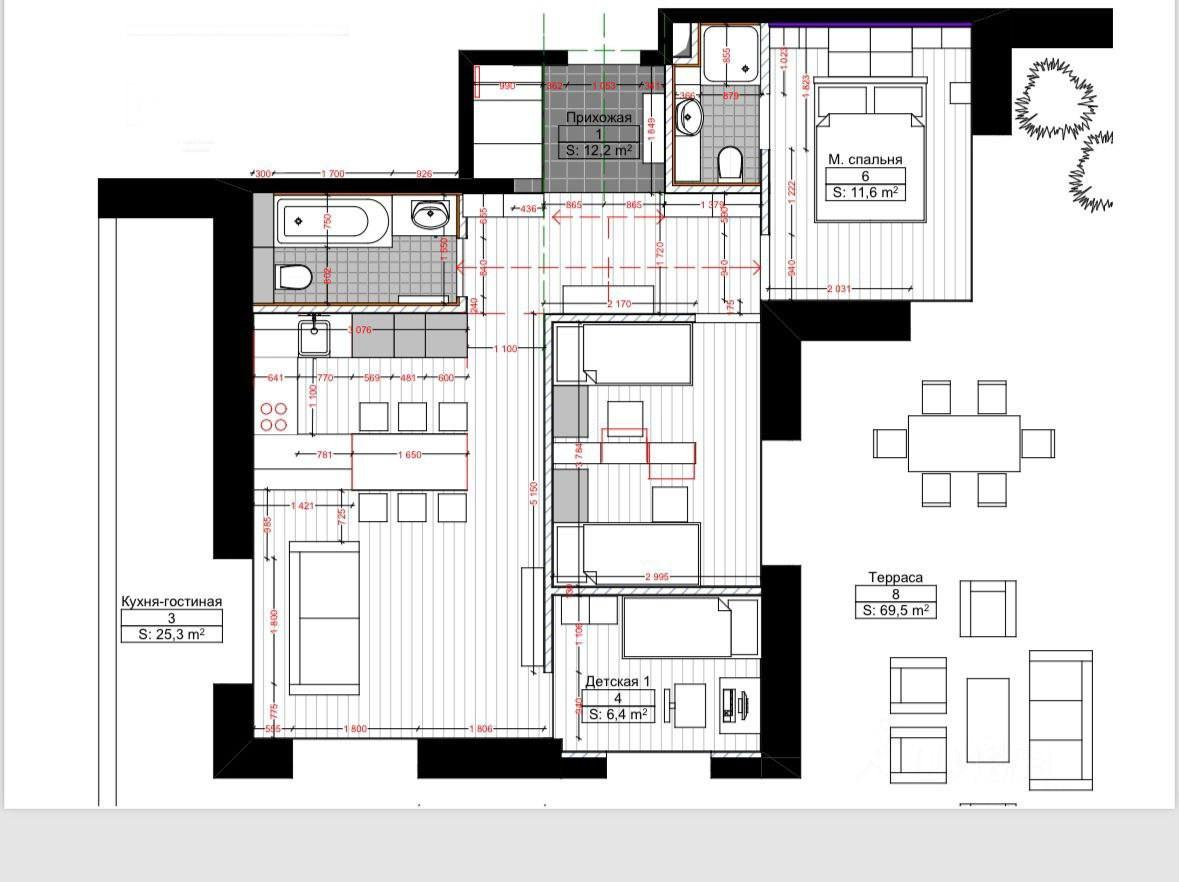 3-комнатная 70 м2 в ЖК undefined корпус null этаж 5