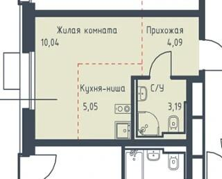 Студия 22.4 м2 в ЖК undefined корпус null этаж 15