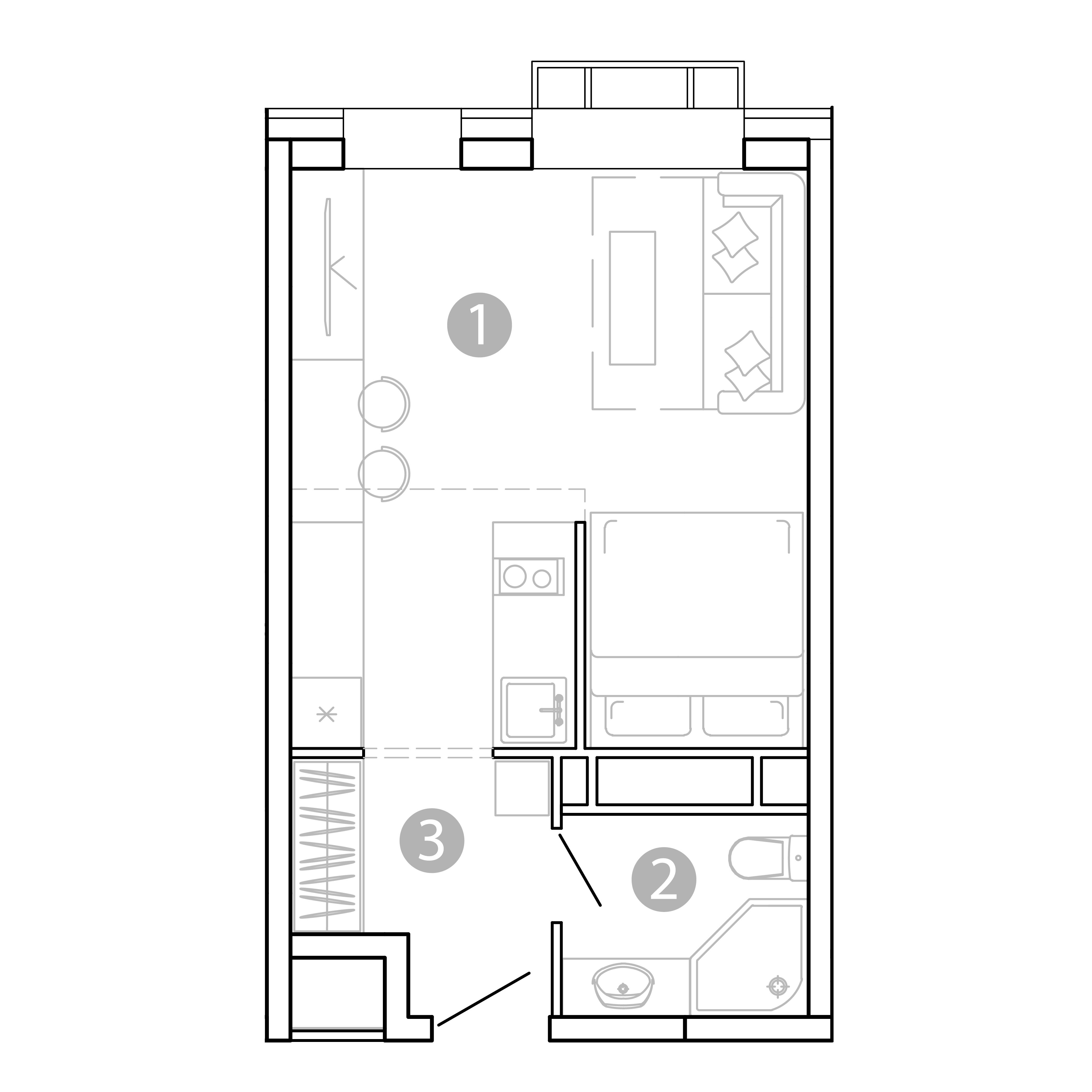 1-комнатная 29 м2 в ЖК Сенсация корпус null этаж 10