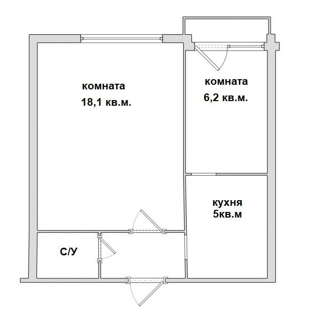 2-комнатная 36.1 м2 в ЖК undefined корпус null этаж 3