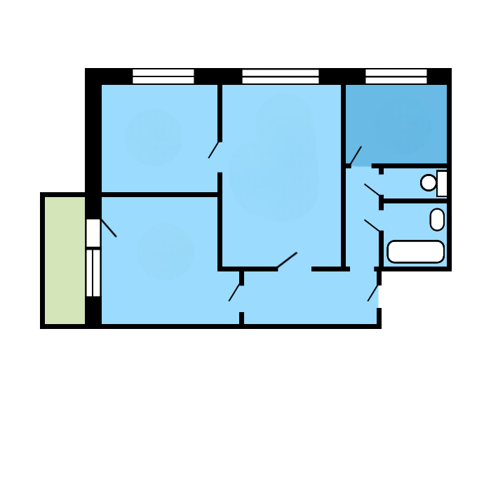 3-комнатная 50 м2 в ЖК undefined корпус null этаж 4