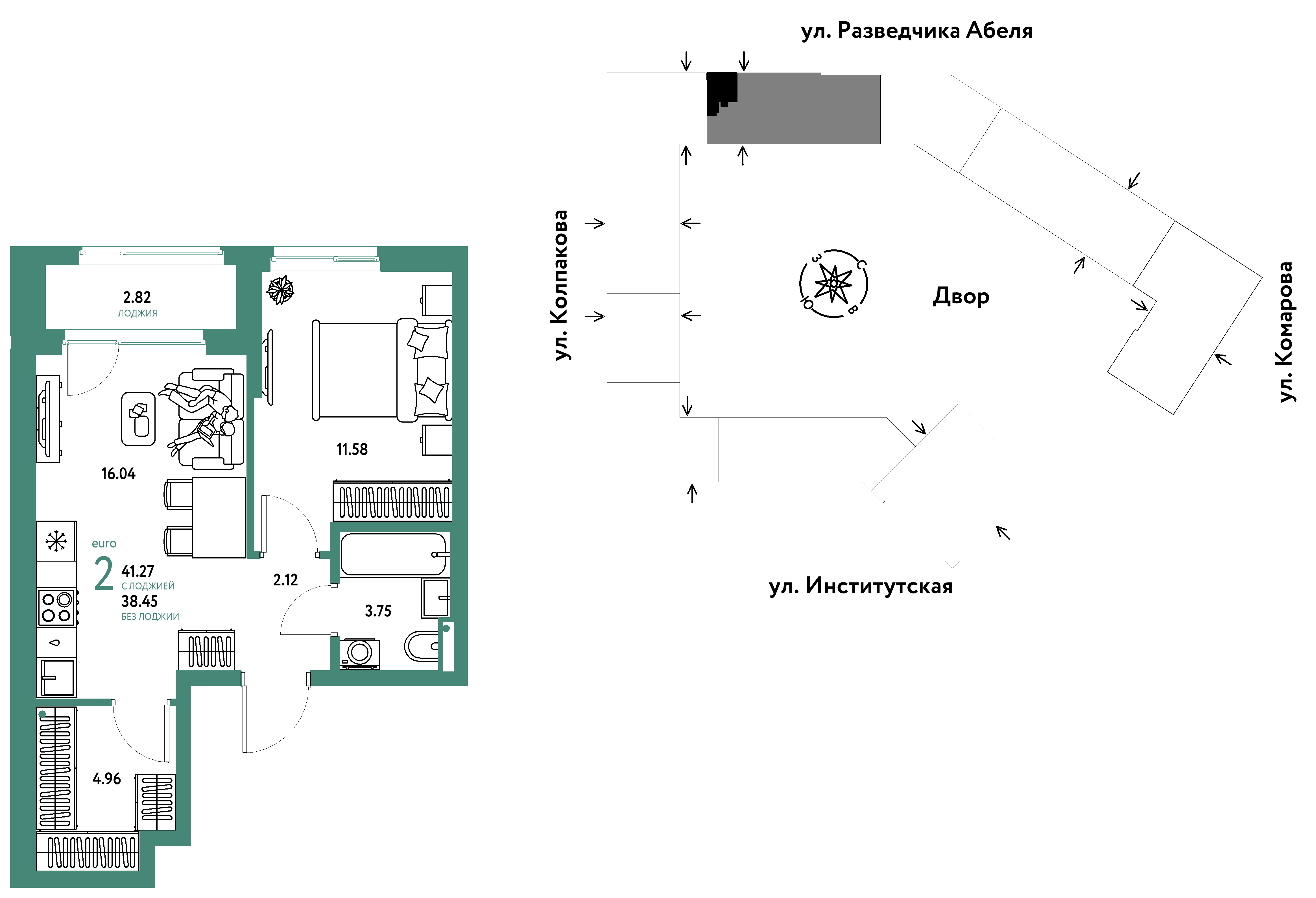 Студия 41 м2 в ЖК Страна.Парковая корпус null этаж 17