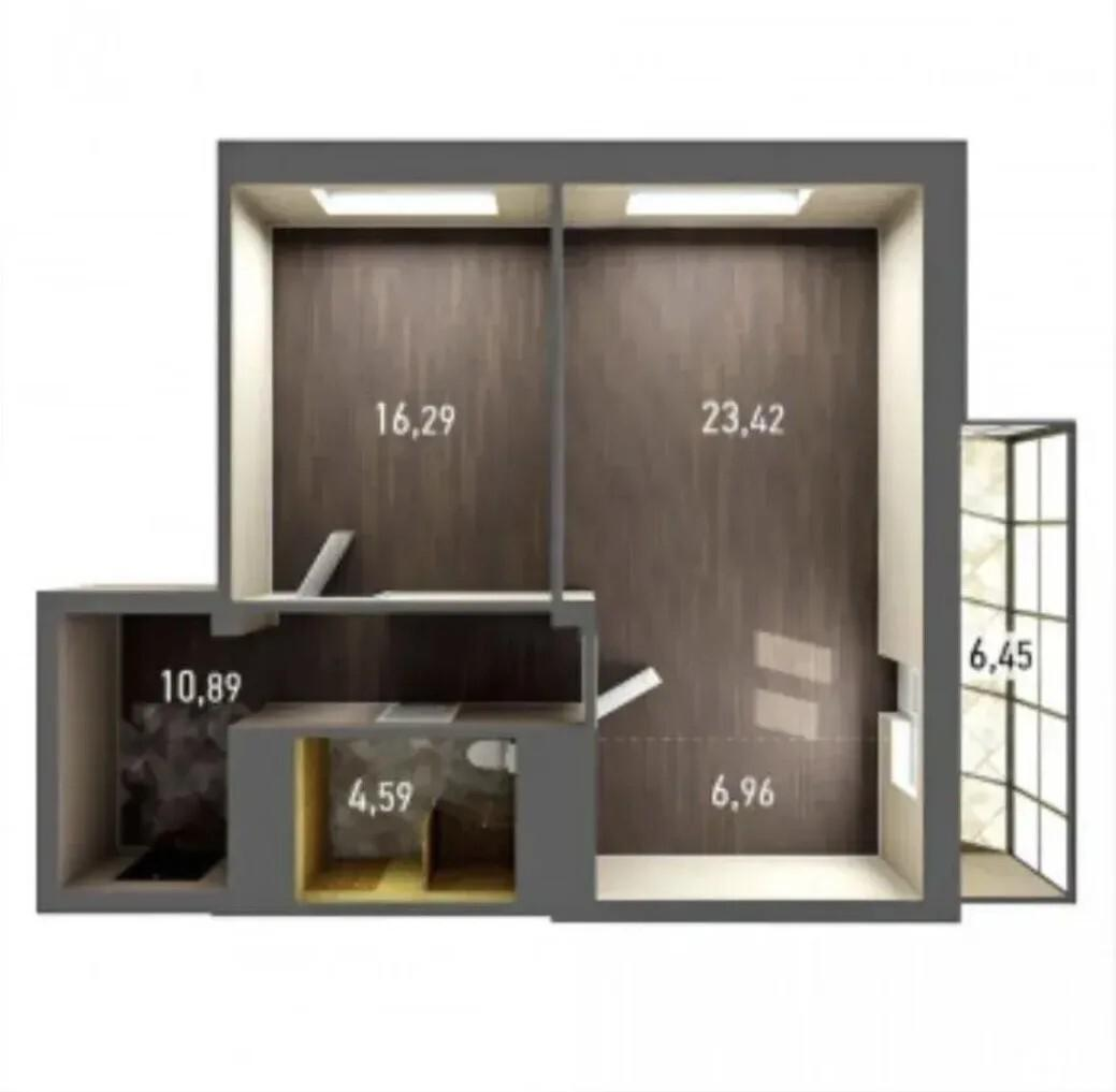 2-комнатная 63.3 м2 в ЖК undefined корпус null этаж 15