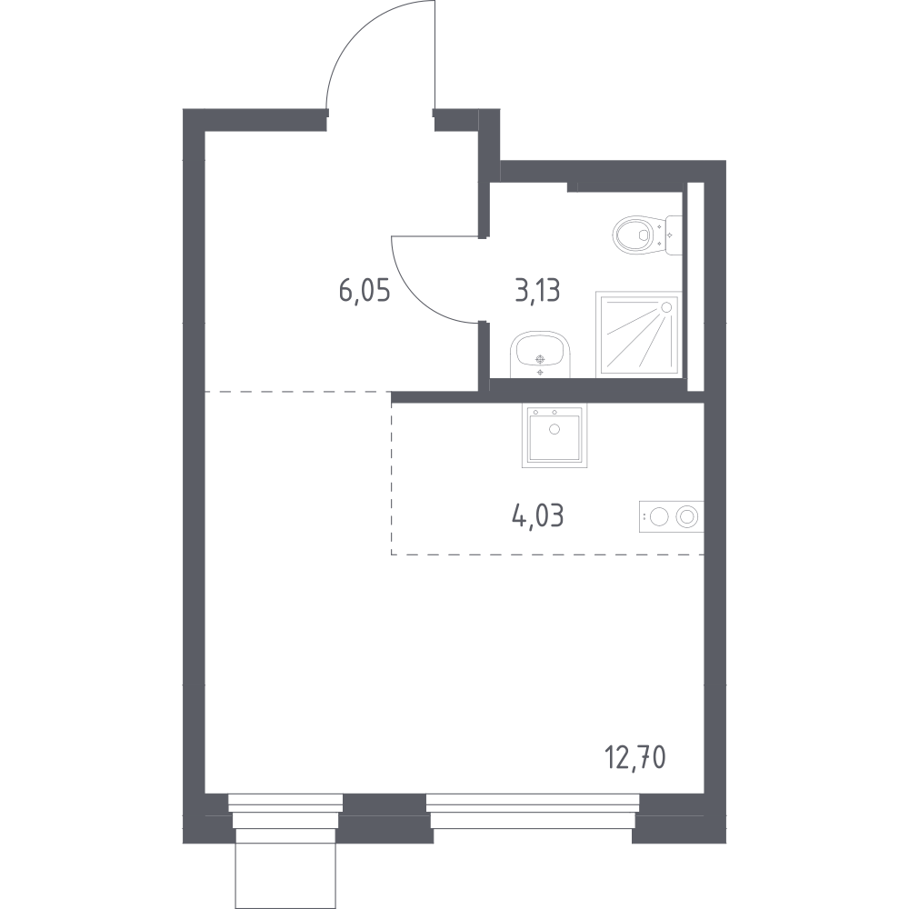 Студия 25 м2 в ЖК Новое Внуково корпус null этаж 3