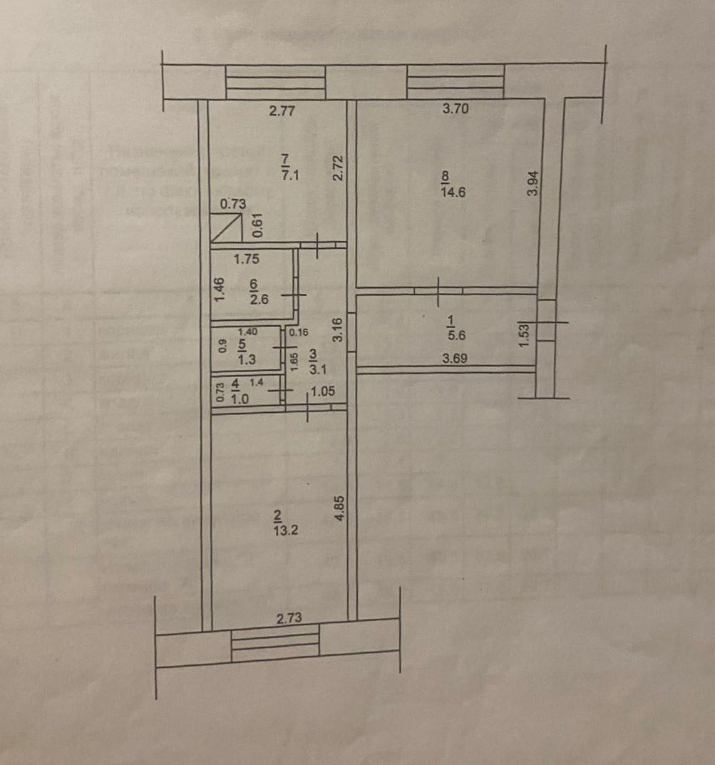 2-комнатная 48.5 м2 в ЖК undefined корпус null этаж 2