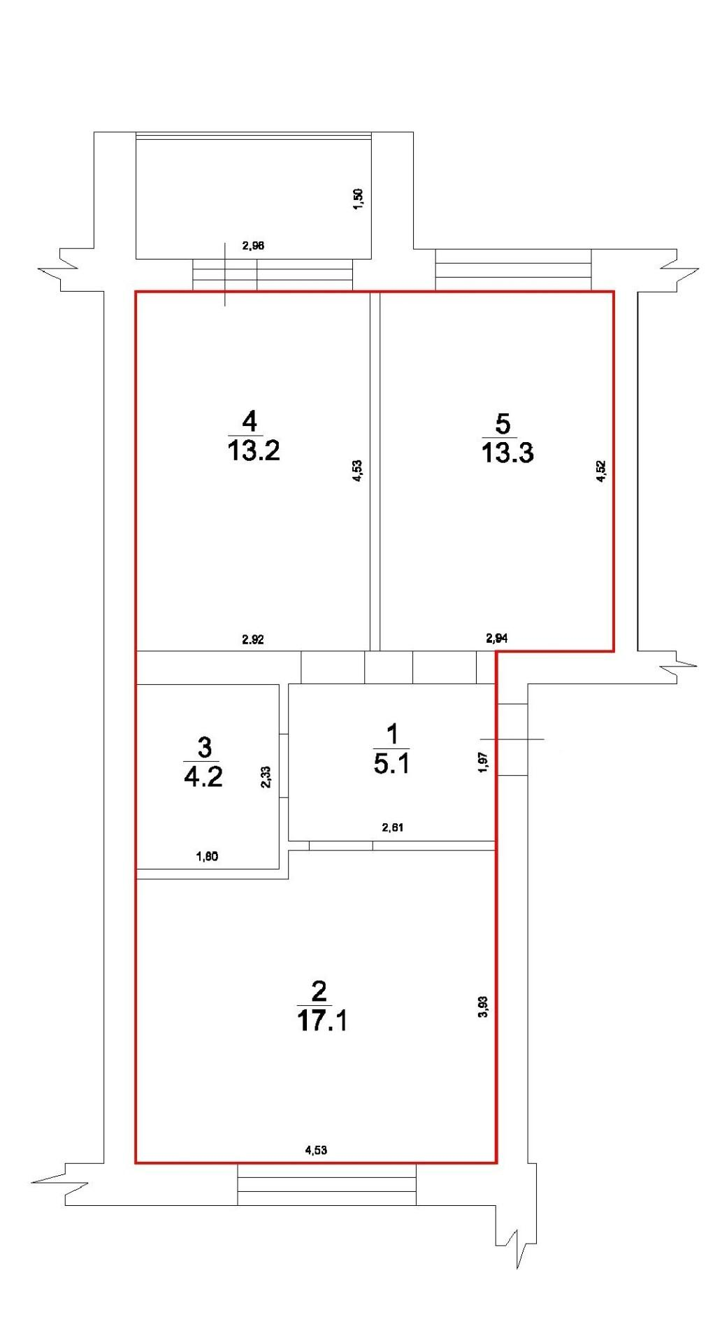2-комнатная 52.9 м2 в ЖК undefined корпус null этаж 4