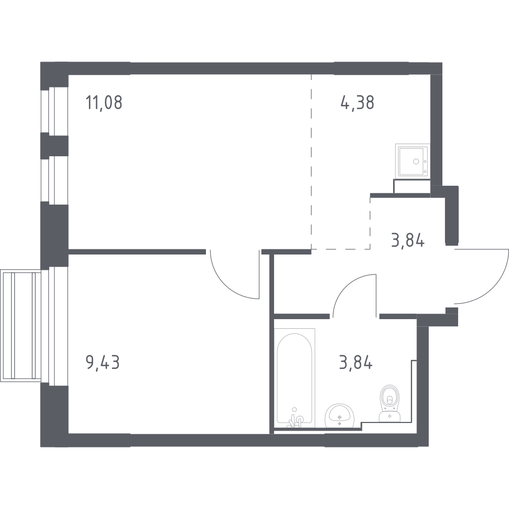 Студия 32 м2 в ЖК Рублёвский Квартал корпус null этаж 5