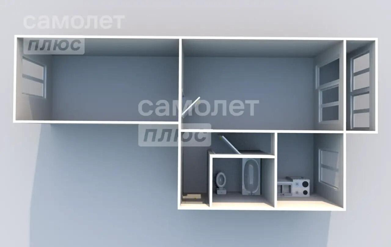 2-комнатная 44.4 м2 в ЖК undefined корпус null этаж 3