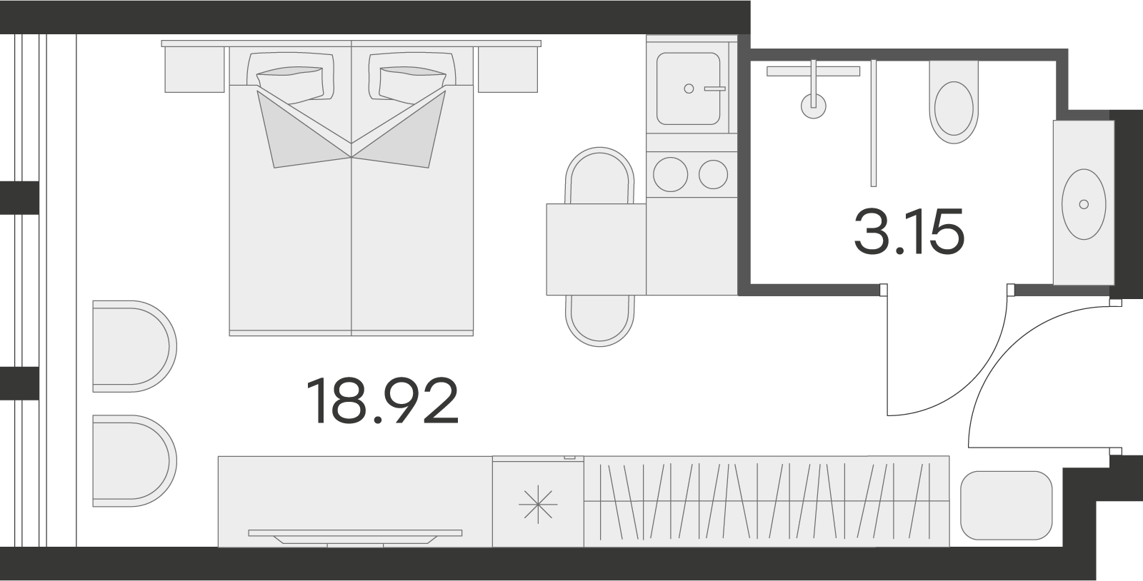 Студия 21 м2 в ЖК Апарт–отель GloraX Заневский корпус null этаж 6
