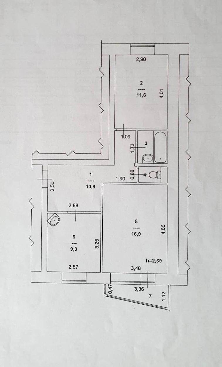 2-комнатная 51.9 м2 в ЖК undefined корпус null этаж 2