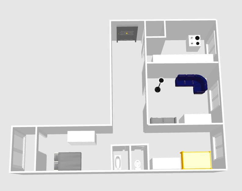 3-комнатная 66.5 м2 в ЖК undefined корпус null этаж 1