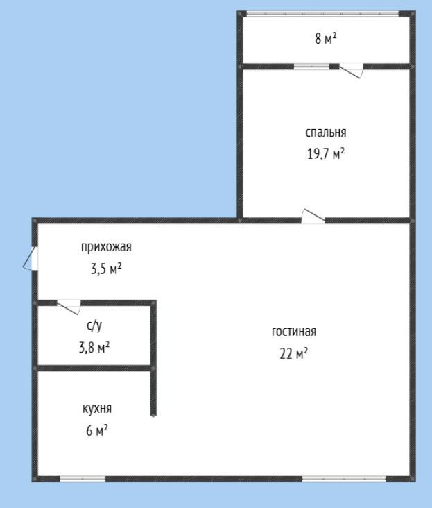 2-комнатная 51 м2 в ЖК undefined корпус null этаж 5
