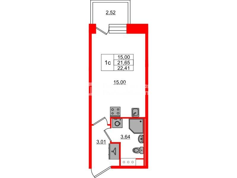 Студия 21 м2 в ЖК Setl Лофт корпус null этаж 6
