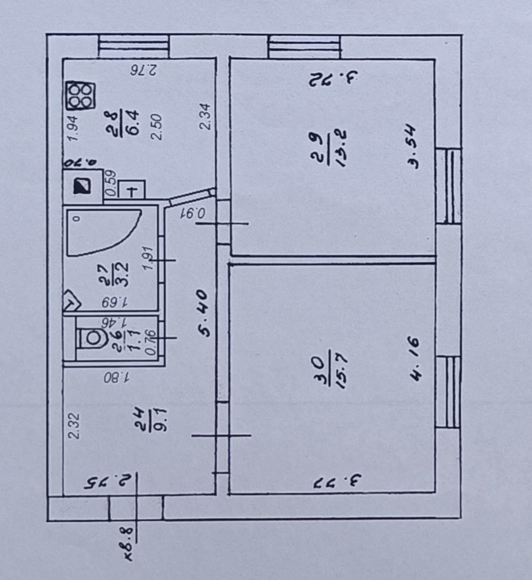 2-комнатная 48.7 м2 в ЖК undefined корпус null этаж 2