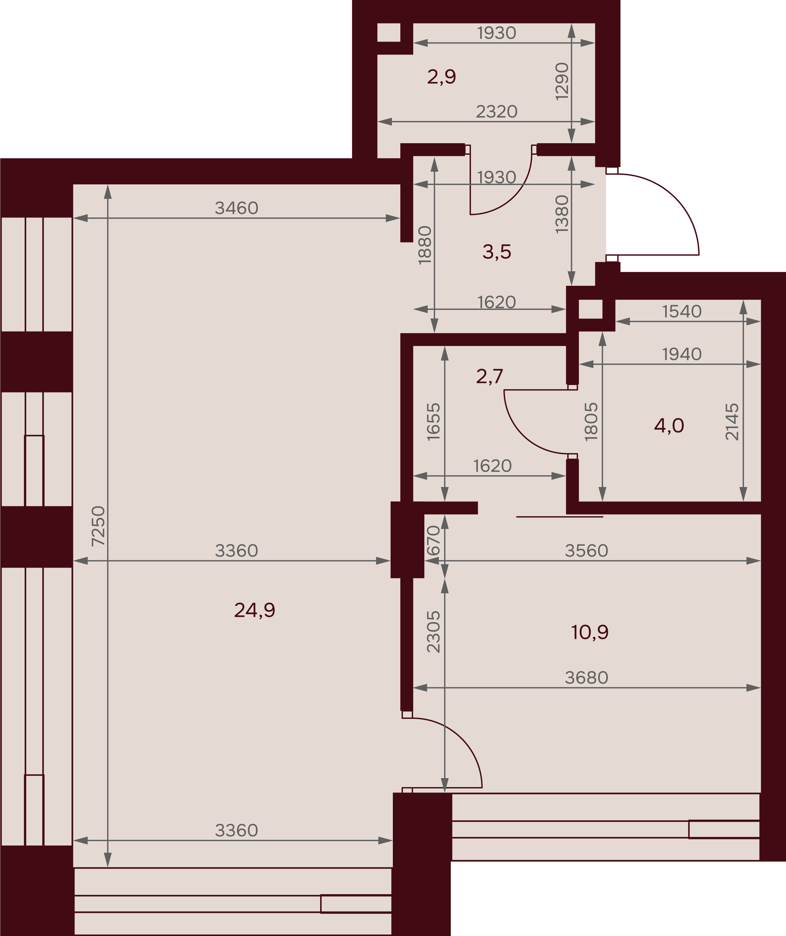1-комнатная 51 м2 в ЖК Дом 7. Даниловский корпус null этаж 2