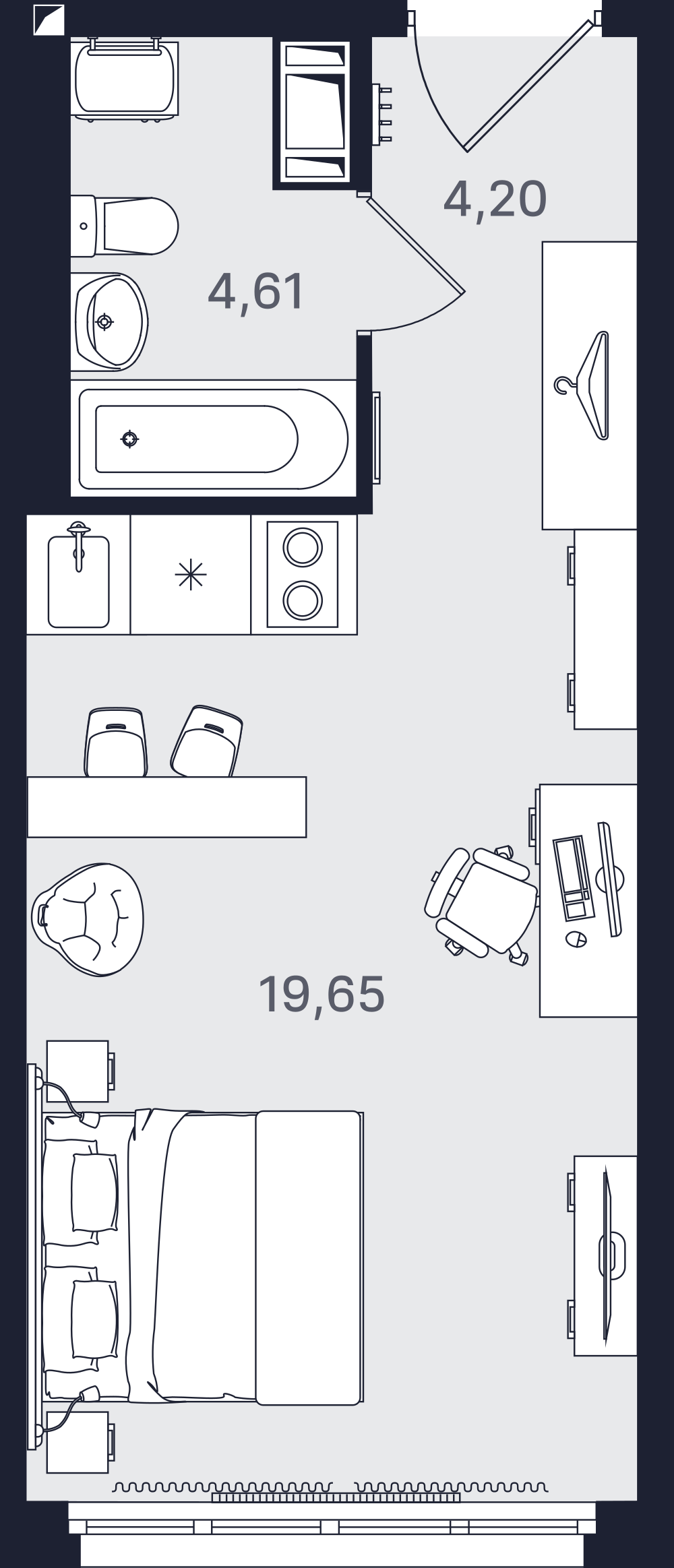 Студия 28 м2 в ЖК Про.Молодость корпус null этаж 15