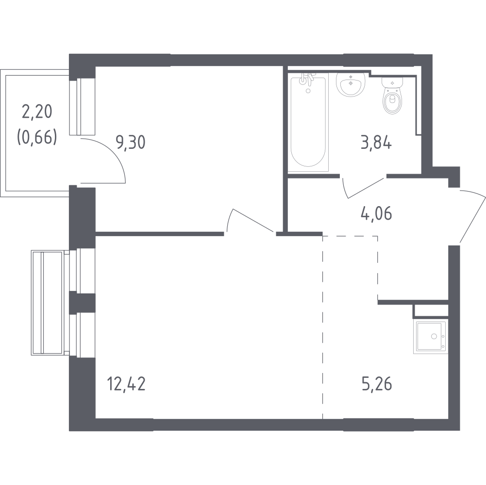 Студия 35 м2 в ЖК Рублёвский Квартал корпус null этаж 3
