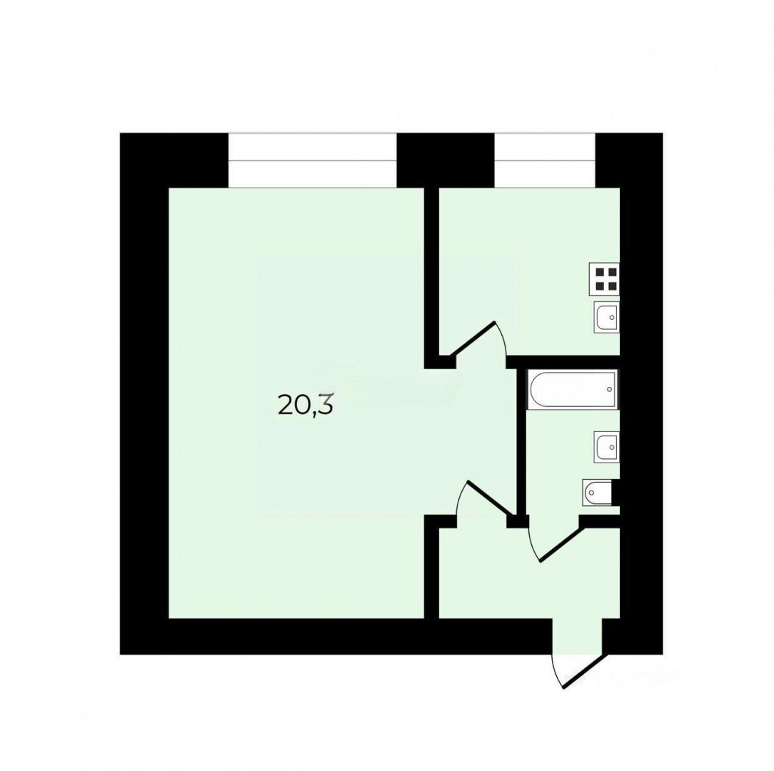 1-комнатная 33 м2 в ЖК undefined корпус null этаж 2