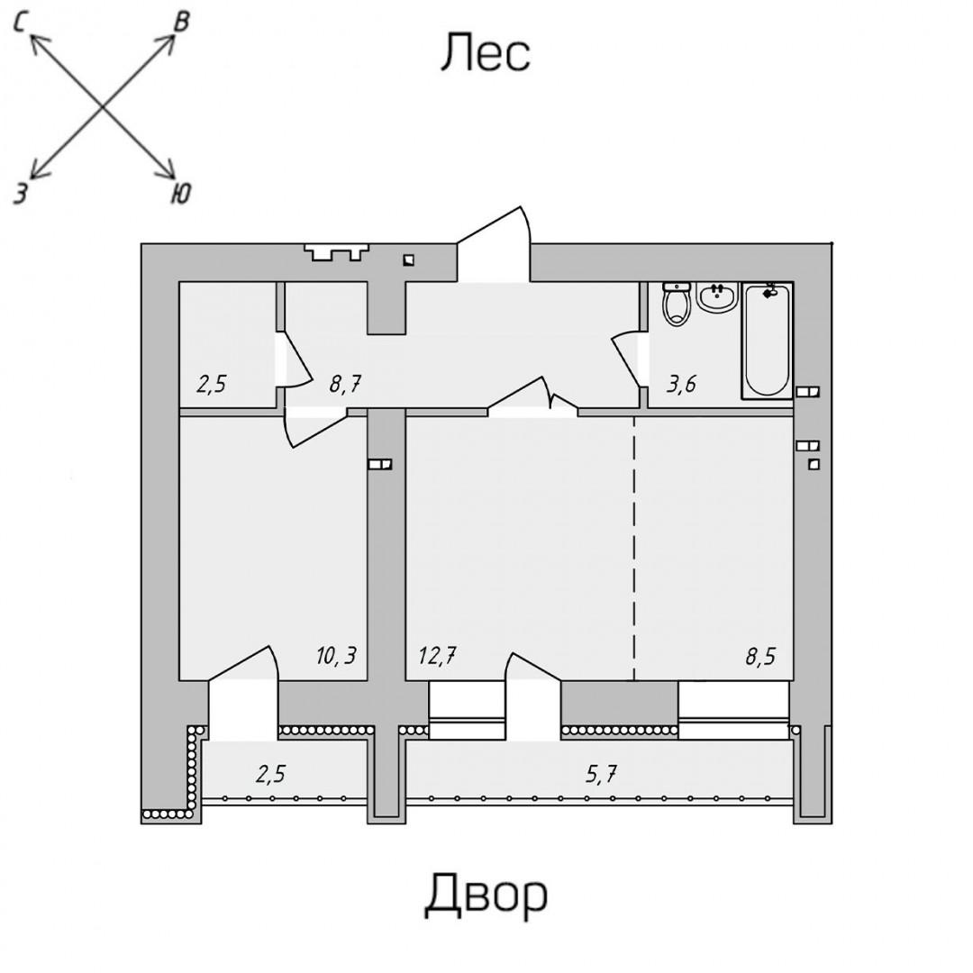 2-комнатная 50.4 м2 в ЖК undefined корпус null этаж 1