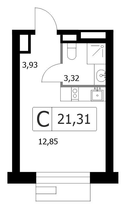Студия 21 м2 в ЖК Smart Garden корпус null этаж 13