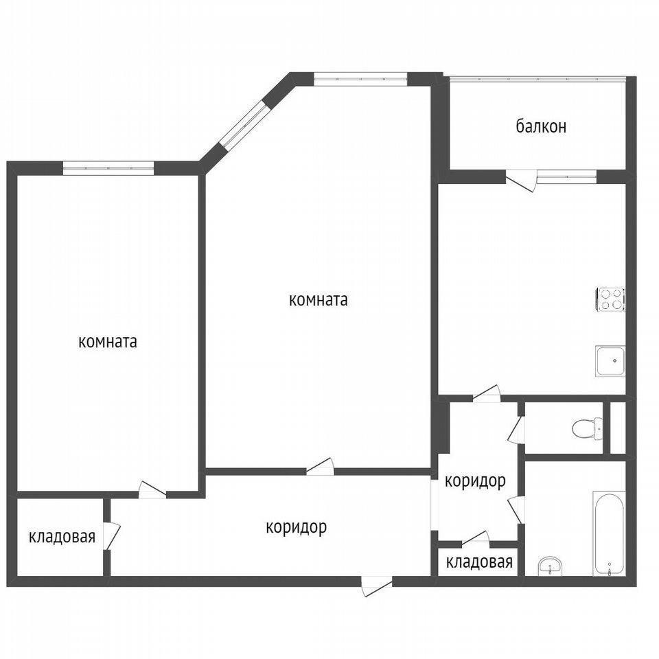 2-комнатная 60.3 м2 в ЖК undefined корпус null этаж 5