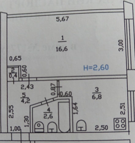 1-комнатная 30.6 м2 в ЖК undefined корпус null этаж 1