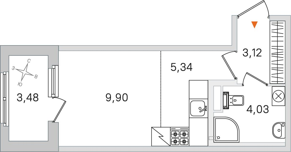 Студия 24 м2 в ЖК Дубровский корпус null этаж 1