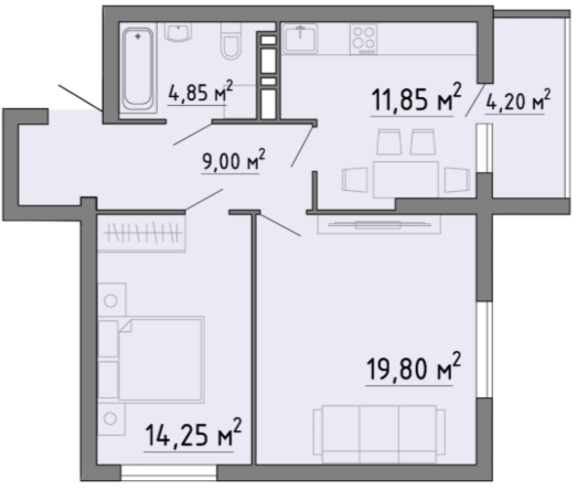 2-комнатная 64 м2 в ЖК undefined корпус null этаж 8