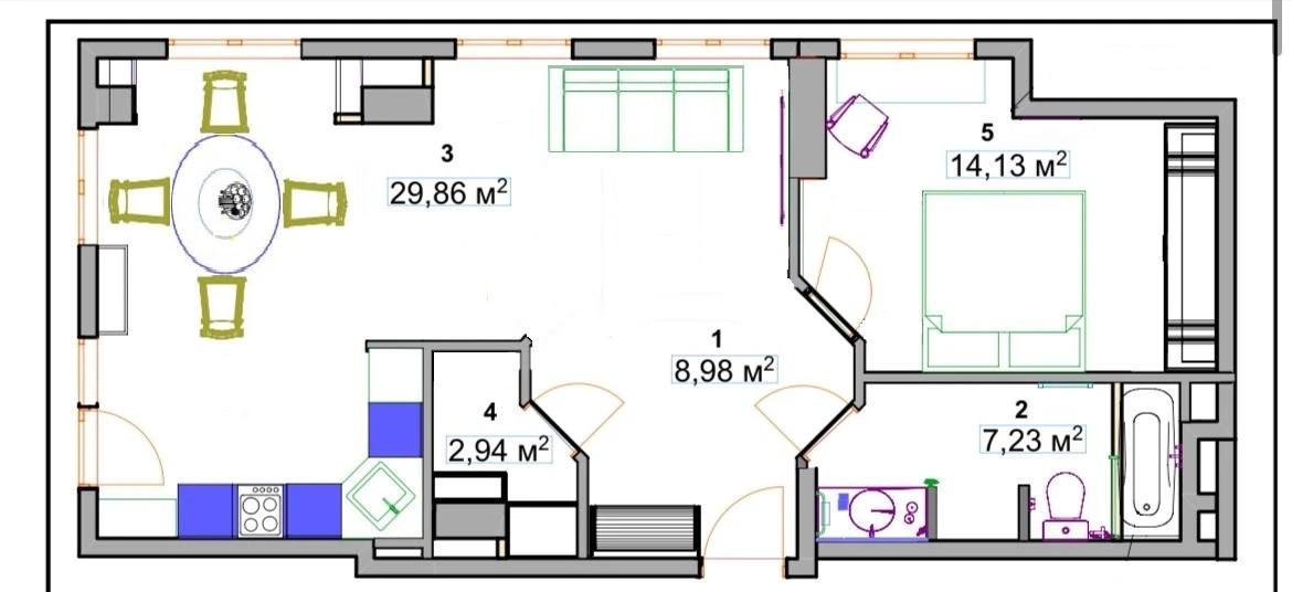2-комнатная 62.3 м2 в ЖК undefined корпус null этаж 3