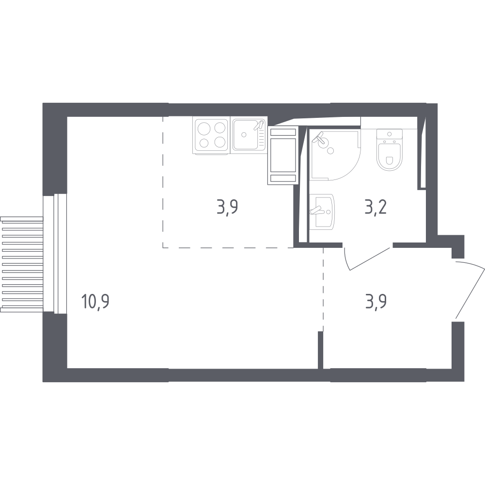 Студия 21 м2 в ЖК Мытищи Парк корпус null этаж 10