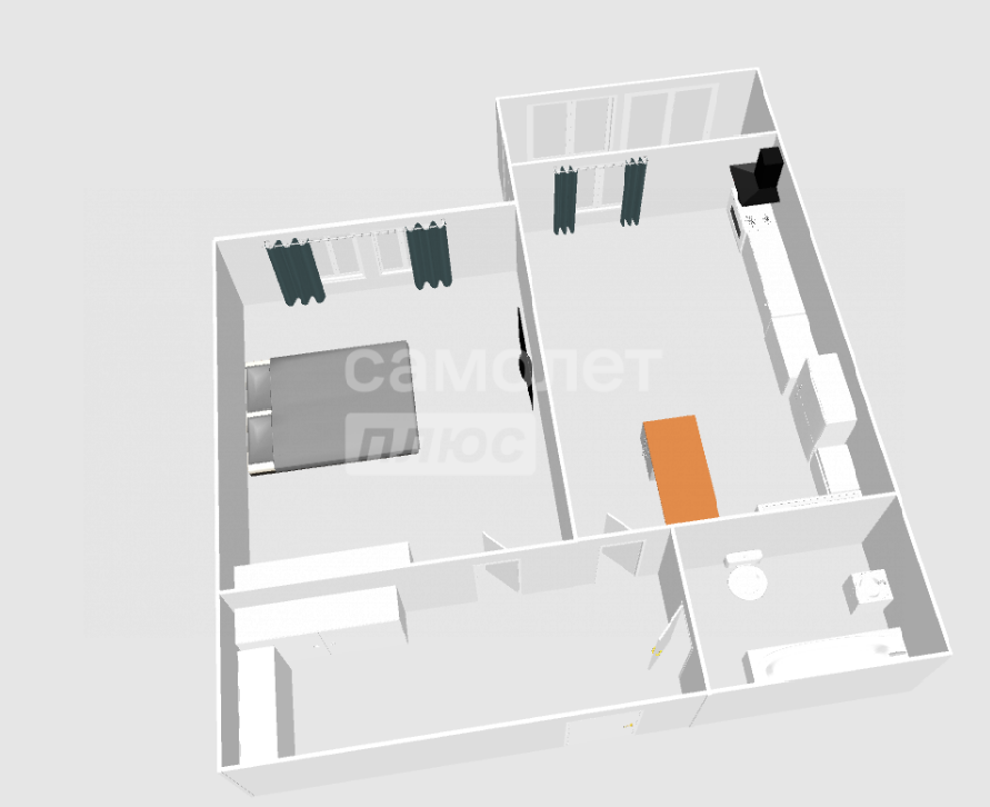 1-комнатная 35.5 м2 в ЖК undefined корпус null этаж 14