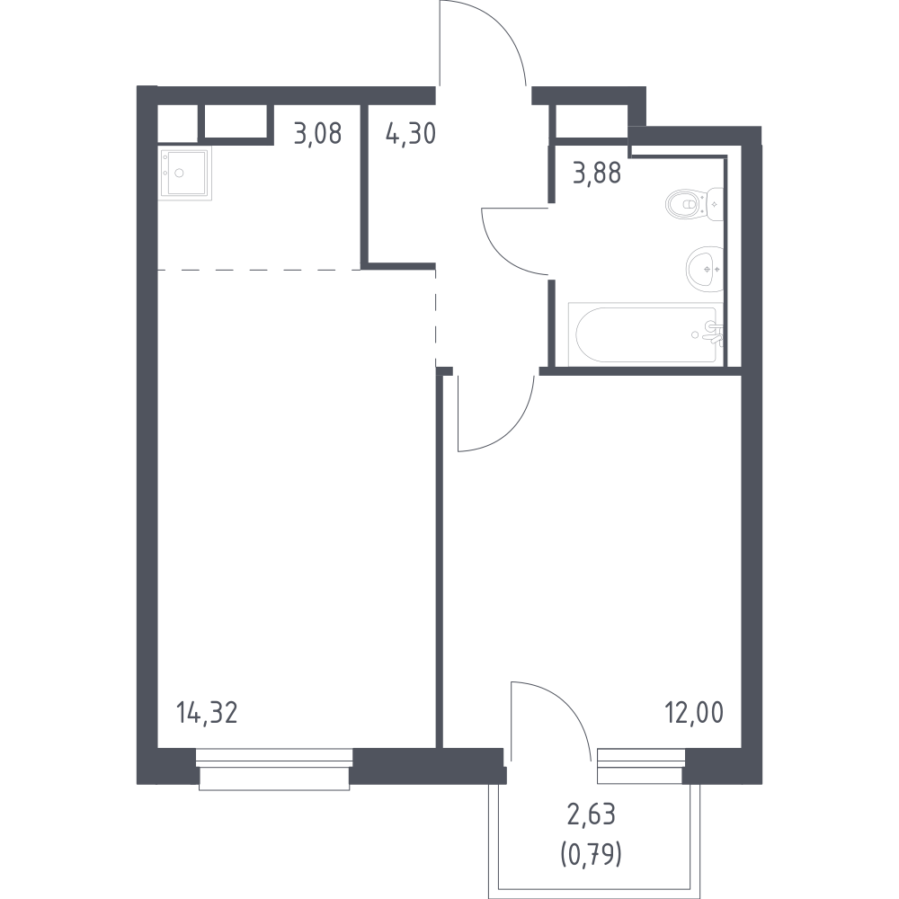 Студия 38 м2 в ЖК Новые Лаврики корпус null этаж 9