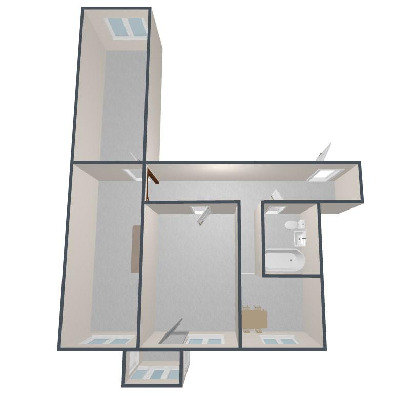 3-комнатная 56.6 м2 в ЖК undefined корпус null этаж 4