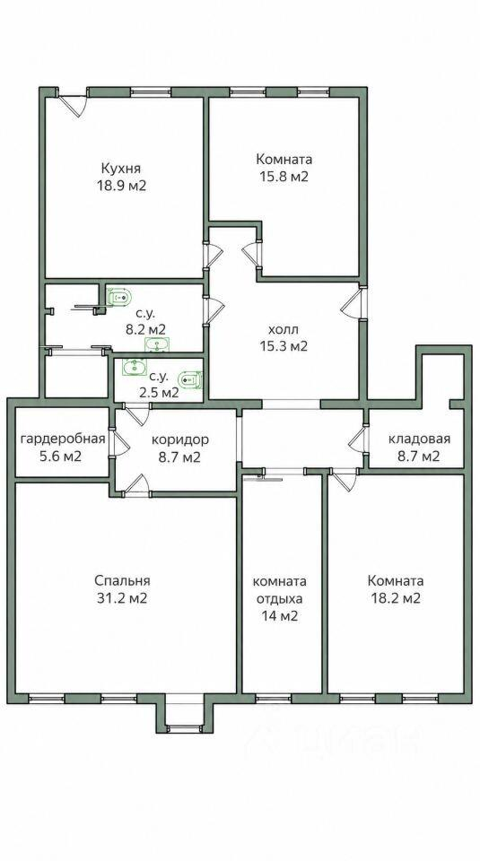 4-комнатная 147.1 м2 в ЖК undefined корпус null этаж 4