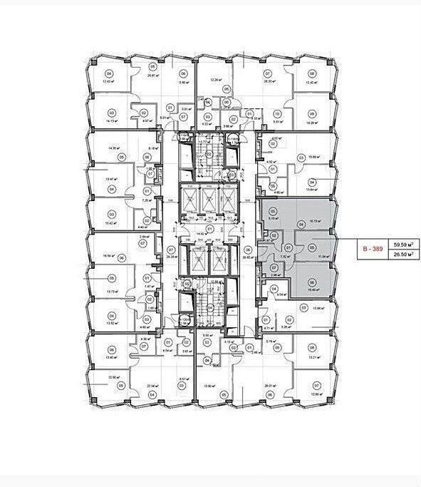 2-комнатная 60 м2 в ЖК undefined корпус null этаж 42