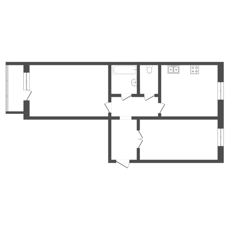 2-комнатная 60 м2 в ЖК undefined корпус null этаж 5