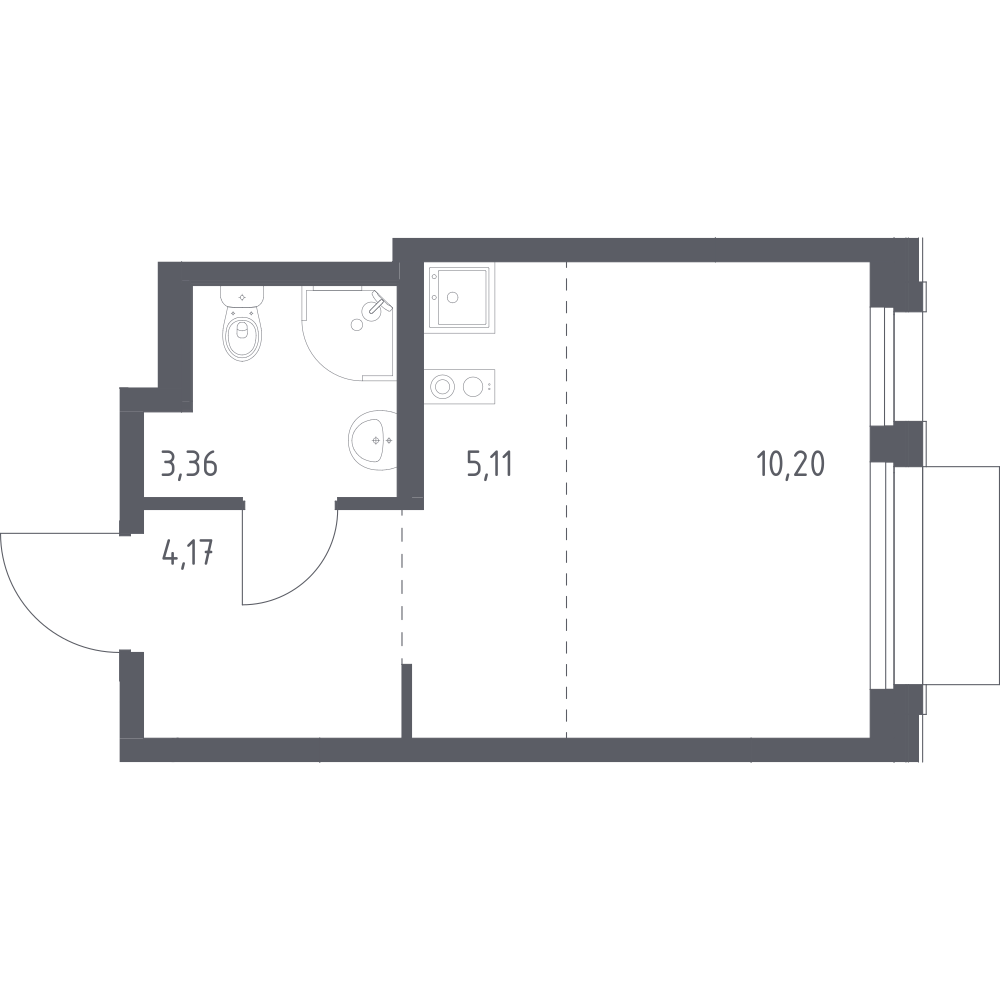 Студия 22 м2 в ЖК Новое Внуково корпус null этаж 3
