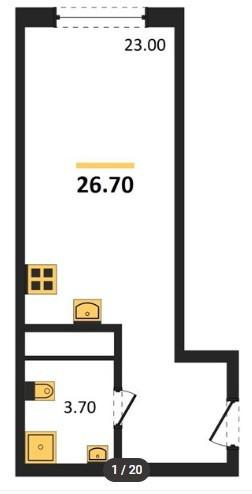 Студия 26.7 м2 в ЖК undefined корпус null этаж 13