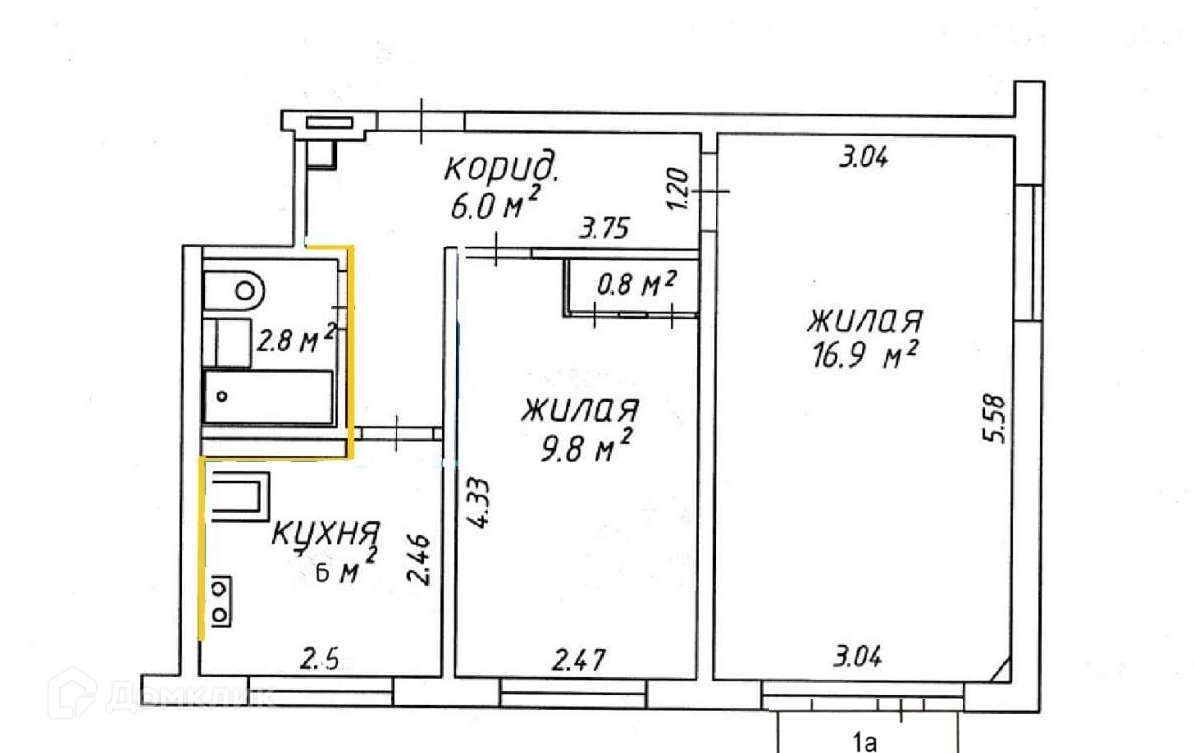 2-комнатная 42.3 м2 в ЖК undefined корпус null этаж 5