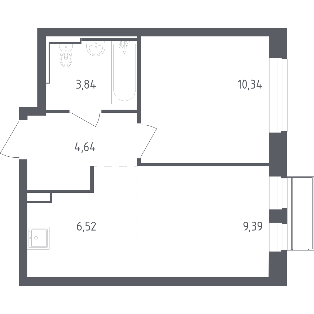 Студия 34 м2 в ЖК Рублёвский Квартал корпус null этаж 3
