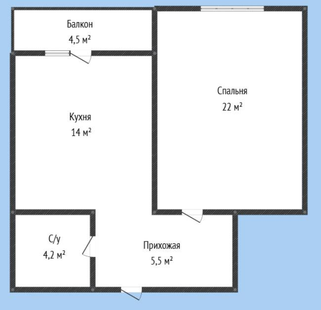 1-комнатная 50 м2 в ЖК undefined корпус null этаж 5