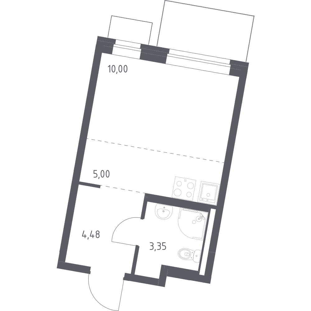 Студия 22 м2 в ЖК Квартал Западный корпус null этаж 10