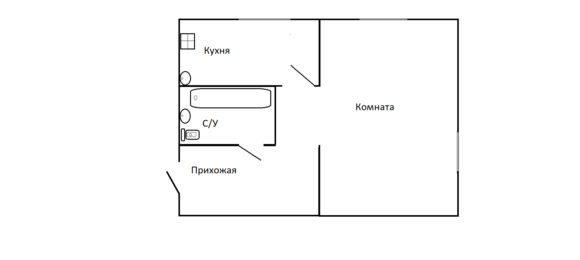 1-комнатная 30.8 м2 в ЖК undefined корпус null этаж 1