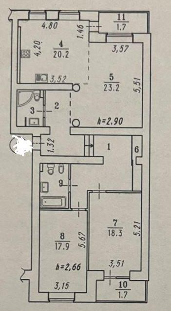 3-комнатная 110 м2 в ЖК undefined корпус null этаж 3