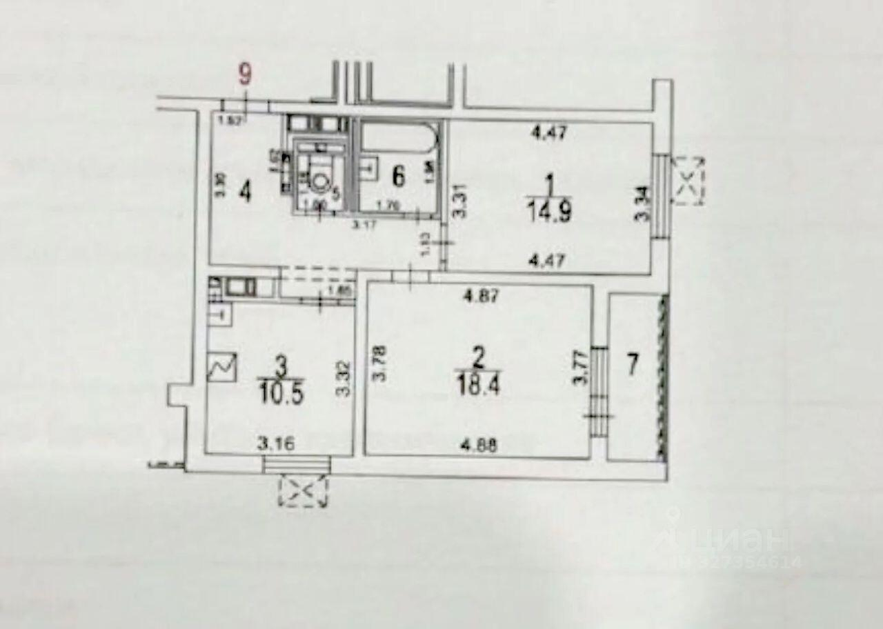 2-комнатная 60.5 м2 в ЖК undefined корпус null этаж 6